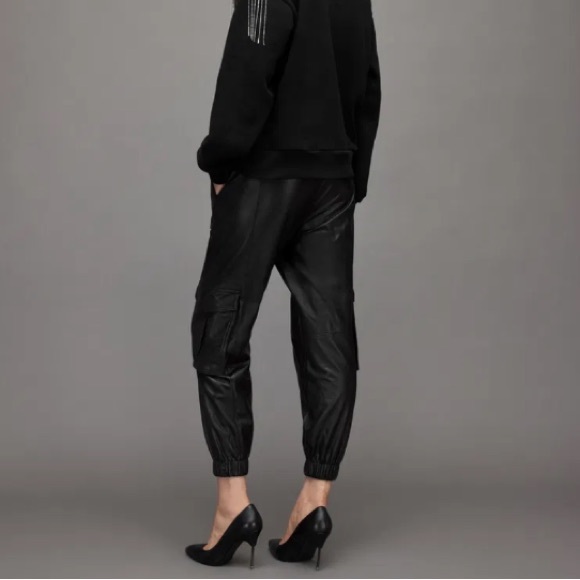 All Saints Leather Cargo Pants - Picture 9 of 16